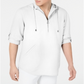 INC International Concepts Moletom com capuz masculino com zíper e meio, branco, tamanho extragrande