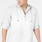 INC International Concepts Moletom com capuz masculino com zíper e meio, branco, tamanho extragrande