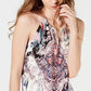 INC International Concepts Top feminino sem mangas floral preto tamanho extragrande