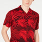 Camisa masculina de manga curta tropical American Rag, vermelha, tamanho médio