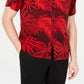 Camisa masculina de manga curta tropical American Rag, vermelha, tamanho médio