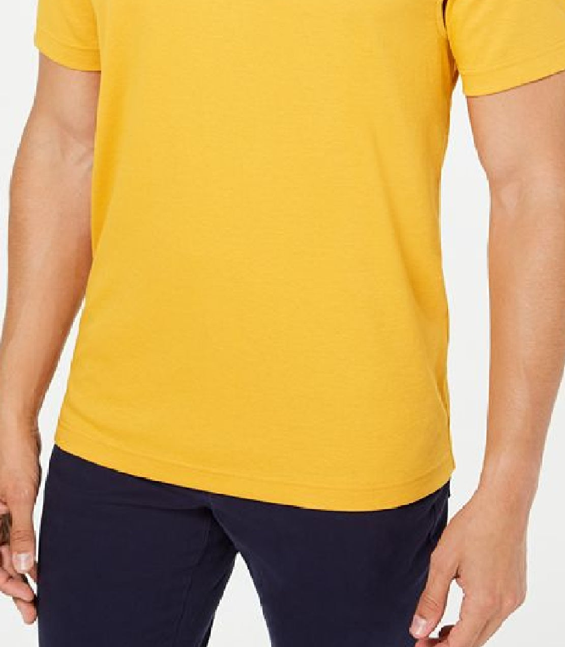 Camiseta masculina Tasso Elba com gola redonda, amarela, tamanho XX-G
