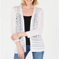 Cardigan feminino Charter Club com ponto aberto e suéter branco tamanho pequeno
