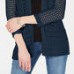 Cardigan feminino Charter Club com ponto aberto e suéter azul tamanho M
