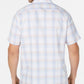 Camisa xadrez Dobby elástica masculina Tasso Elba, branca, tamanho pequeno