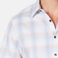 Camisa xadrez Dobby elástica masculina Tasso Elba, branca, tamanho pequeno