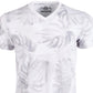 Camiseta masculina American Rag com estampa de folhas em tons, branca, tamanho XX-G
