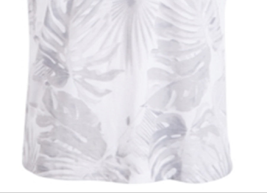 Camiseta masculina American Rag com estampa de folhas em tons, branca, tamanho XX-G