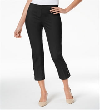 Calça Capri Alfani Feminina com Cadarço Preta Tamanho 2 Petite