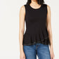 Blusa peplum cruzada feminina Maison Jules, preta, tamanho XX-G