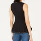 Blusa peplum cruzada feminina Maison Jules, preta, tamanho XX-G