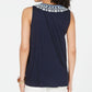 Blusa feminina sem mangas bordada estilo &amp; co, azul, tamanho médio