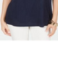 Blusa feminina sem mangas bordada estilo &amp; co, azul, tamanho médio