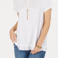 Blusa feminina com babados e bainha estilo &amp; co, branca, tamanho extragrande