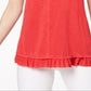 Top feminino com babados e bainha estilo &amp; co, vermelho, tamanho médio