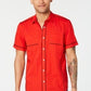 Camisa masculina com botões e gola frontal com fecho de pressão Kori da INC International Concepts, vermelha, tamanho pequeno