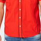 Camisa masculina com botões e gola frontal com fecho de pressão Kori da INC International Concepts, vermelha, tamanho pequeno
