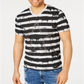 Camiseta masculina de algodão com gola V e estampa gráfica da INC International Concepts, cinza, tamanho pequeno