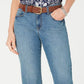 Calça capri jeans com cinto feminina Style &amp; Co, azul, tamanho 10