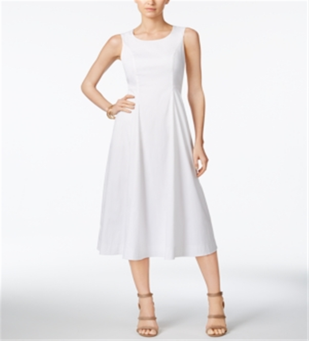 Vestido midi alfani feminino, tamanho 8, branco, pequeno