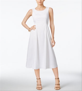 Vestido midi alfani feminino, tamanho 8, branco, pequeno
