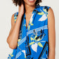 Camiseta regata feminina Alfani Plus Surplice Hi-Low azul tamanho 3X