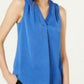 Blusa regata feminina Alfani com decote em V, azul, tamanho pequeno e pequeno