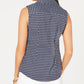 Blusa feminina sem mangas com estampa de barco à vela Charter Club, azul, tamanho 10