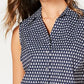 Blusa feminina sem mangas com estampa de barco à vela Charter Club, azul, tamanho 16