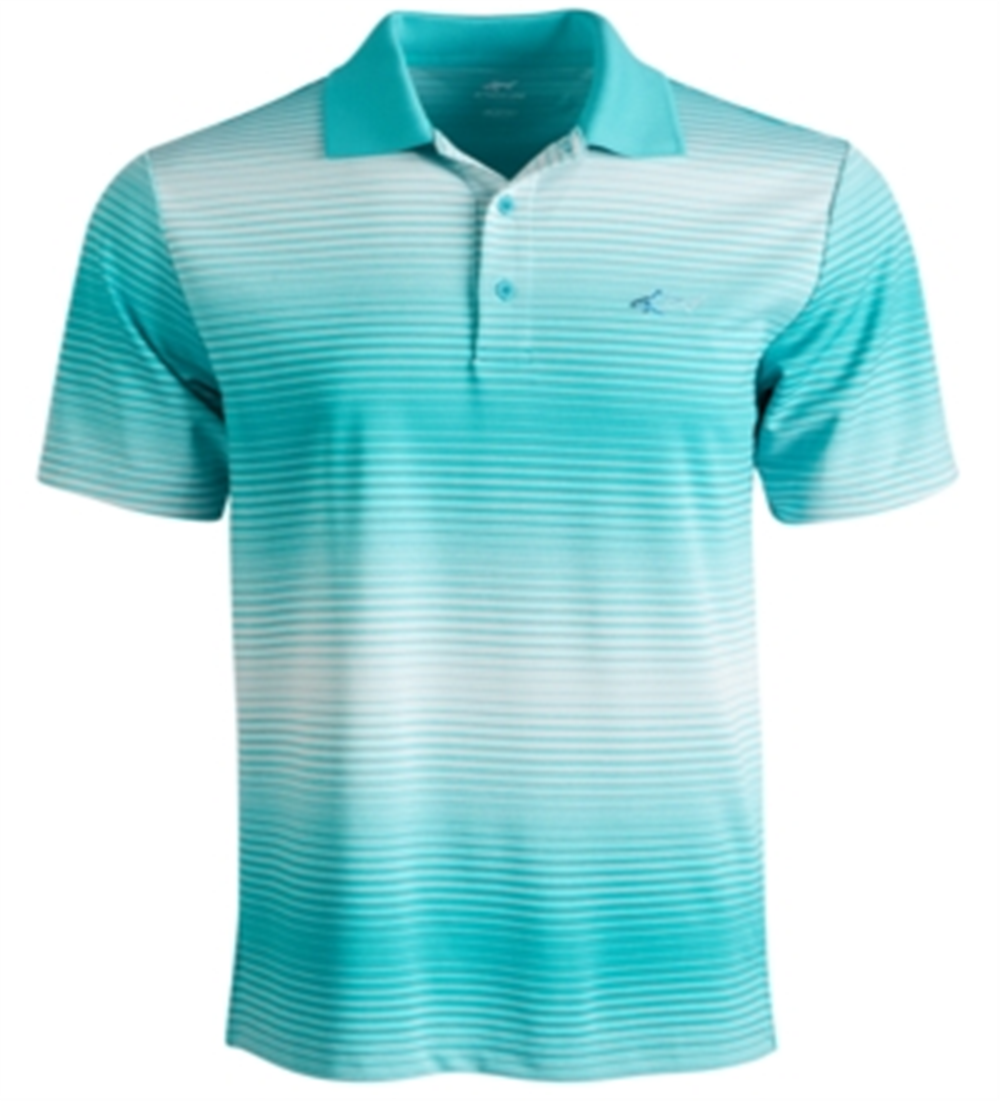 Camisa polo masculina listrada Lambert Ombre Attack Life By Greg Norman, verde, tamanho médio