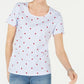 Blusa feminina Karen Scott com estampa decote redondo, azul, tamanho pequeno