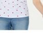 Blusa feminina Karen Scott com estampa decote redondo, azul, tamanho pequeno