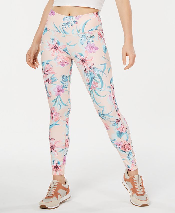 Leggings atléticas femininas Ideology Floral Fitness rosa tamanho pequeno