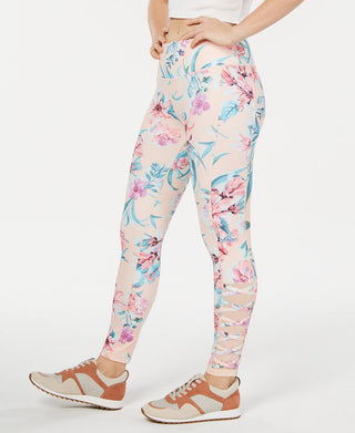 Ideology Women's Floral Fitness Athletic Leggings Pink Size Small