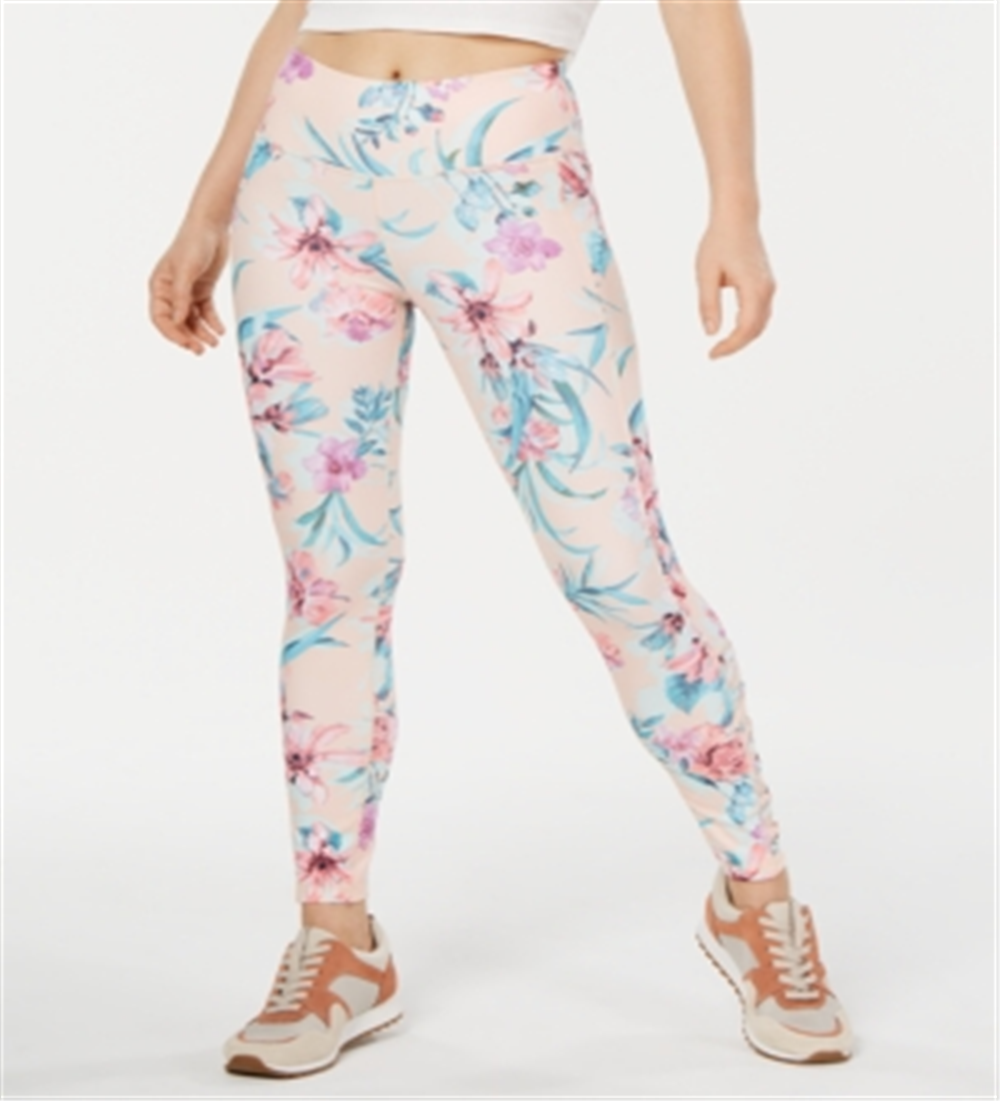 Leggings atléticas femininas Ideology Floral Fitness rosa tamanho pequeno