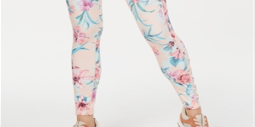 Leggings atléticas femininas Ideology Floral Fitness rosa tamanho pequeno