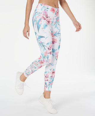 Ideology Women's Printed Cutout Leggings White Size Large