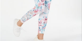 Ideology Women's Printed Cutout Leggings White Size Large