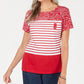 Karen Scott Bandana Listrada Gola Redonda Tamanho XS