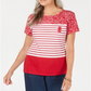 Karen Scott Bandana Listrada Gola Redonda Tamanho XS