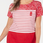 Karen Scott Bandana Listrada Gola Redonda Tamanho XS