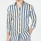 Camisa listrada masculina com botões e gola da INC International Concepts, tamanho X-G, branca