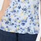 Karen Scott Citrus Craze Blusa com estampa floral feminina, azul, tamanho pequeno e pequeno