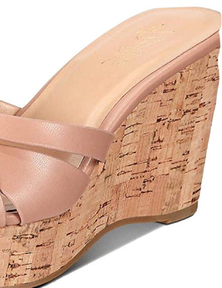 Sandálias femininas Thalia Sodi com bico redondo e salto anabela, tamanho 10 M, marrom