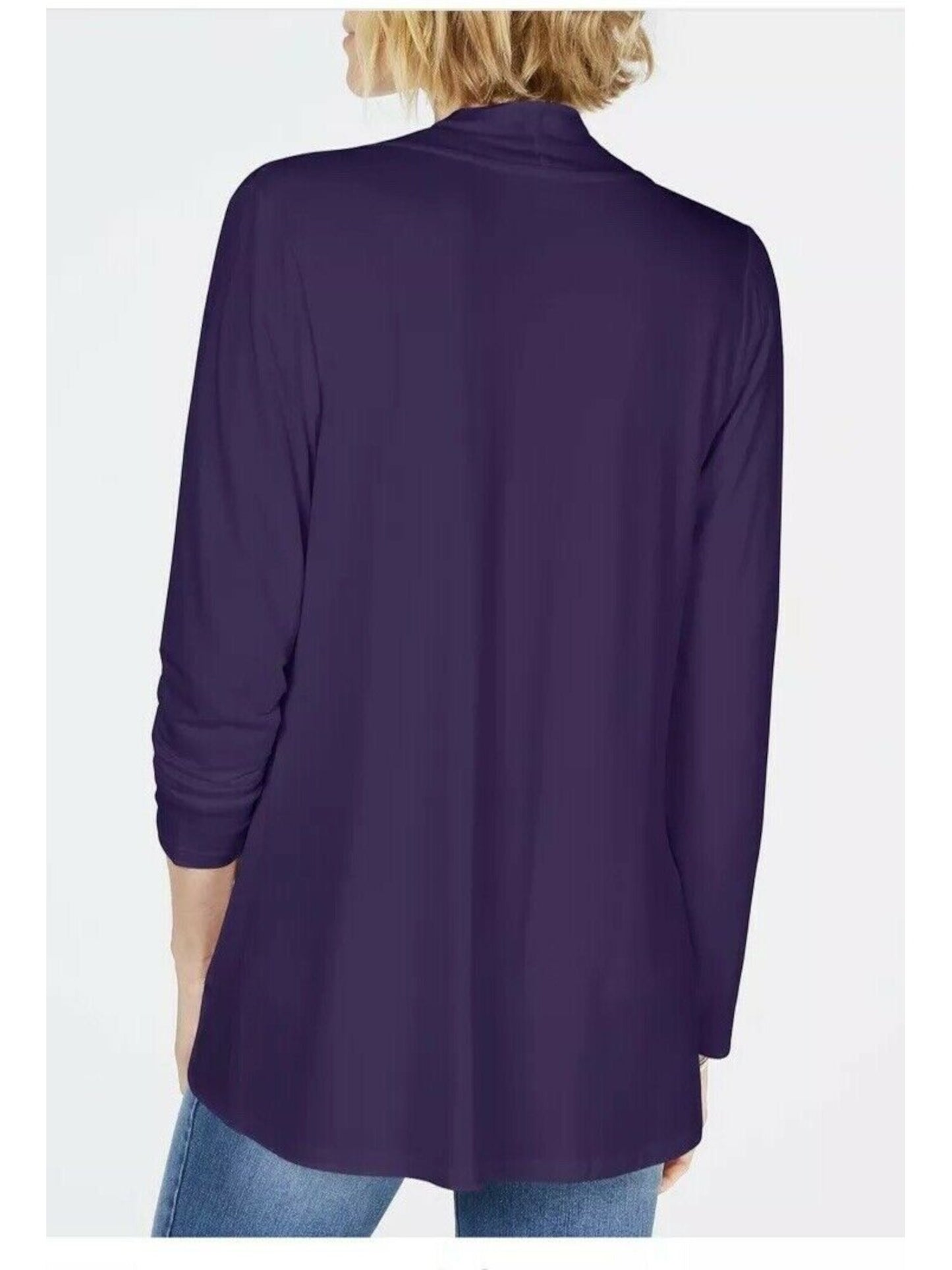 Karen Scott Cardigan Feminino Manga Longa Aberto Azul Tamanho X-G