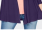 Karen Scott Cardigan Feminino Manga Longa Aberto Azul Tamanho X-G