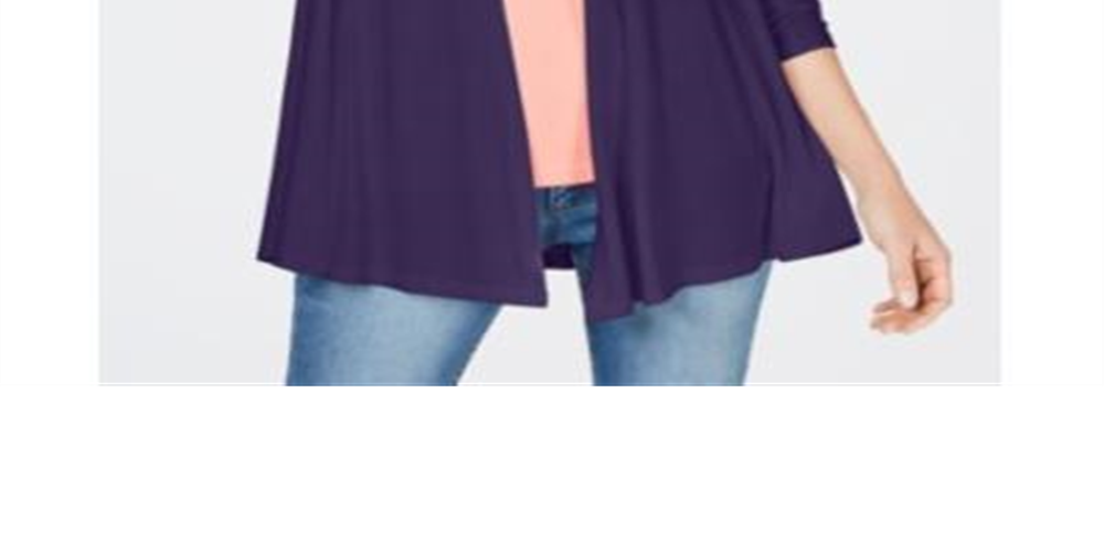 Karen Scott Cardigan Feminino Manga Longa Aberto Azul Tamanho X-G