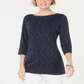 Karen Scott Blusa Feminina Gola Canoa Space Dyed Azul Tamanho XS