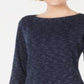 Karen Scott Blusa Feminina Gola Canoa Space Dyed Azul Tamanho XS