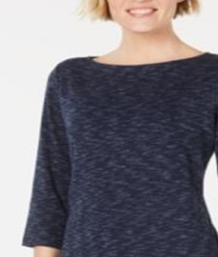 Karen Scott Blusa Feminina Gola Canoa Space Dyed Azul Tamanho XS